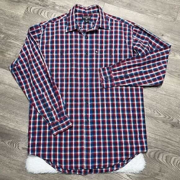 Vintage Polo Jeans Co Ralph Lauren Shirt Mens Size Medium Flannel Plaid USA - Picture 6 of 10
